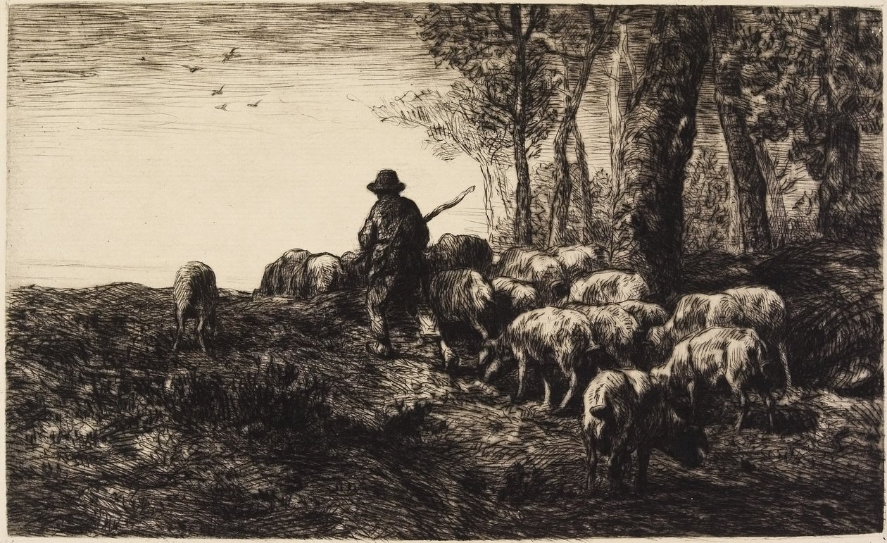 Stilte en nacht van de bossen door Pierre Edmond Alexandre Hedouin