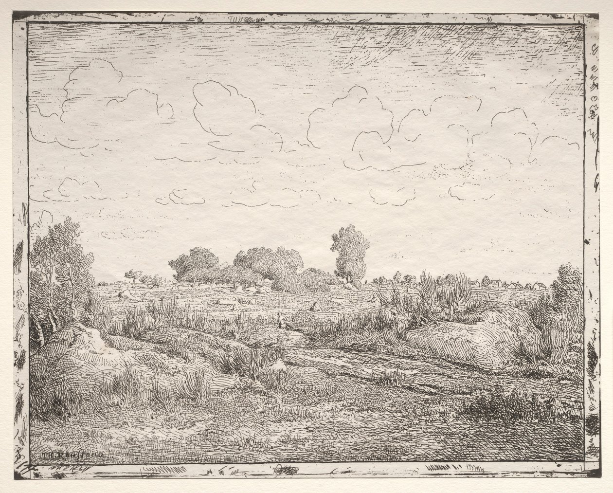 La Plaine de la Plante à Biau door Pierre Etienne Theodore Rousseau