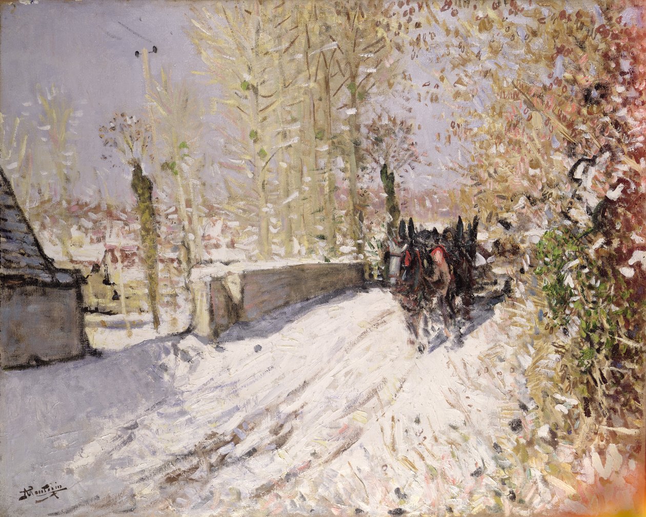 Winterlandschap door Pierre Eugene Montezin