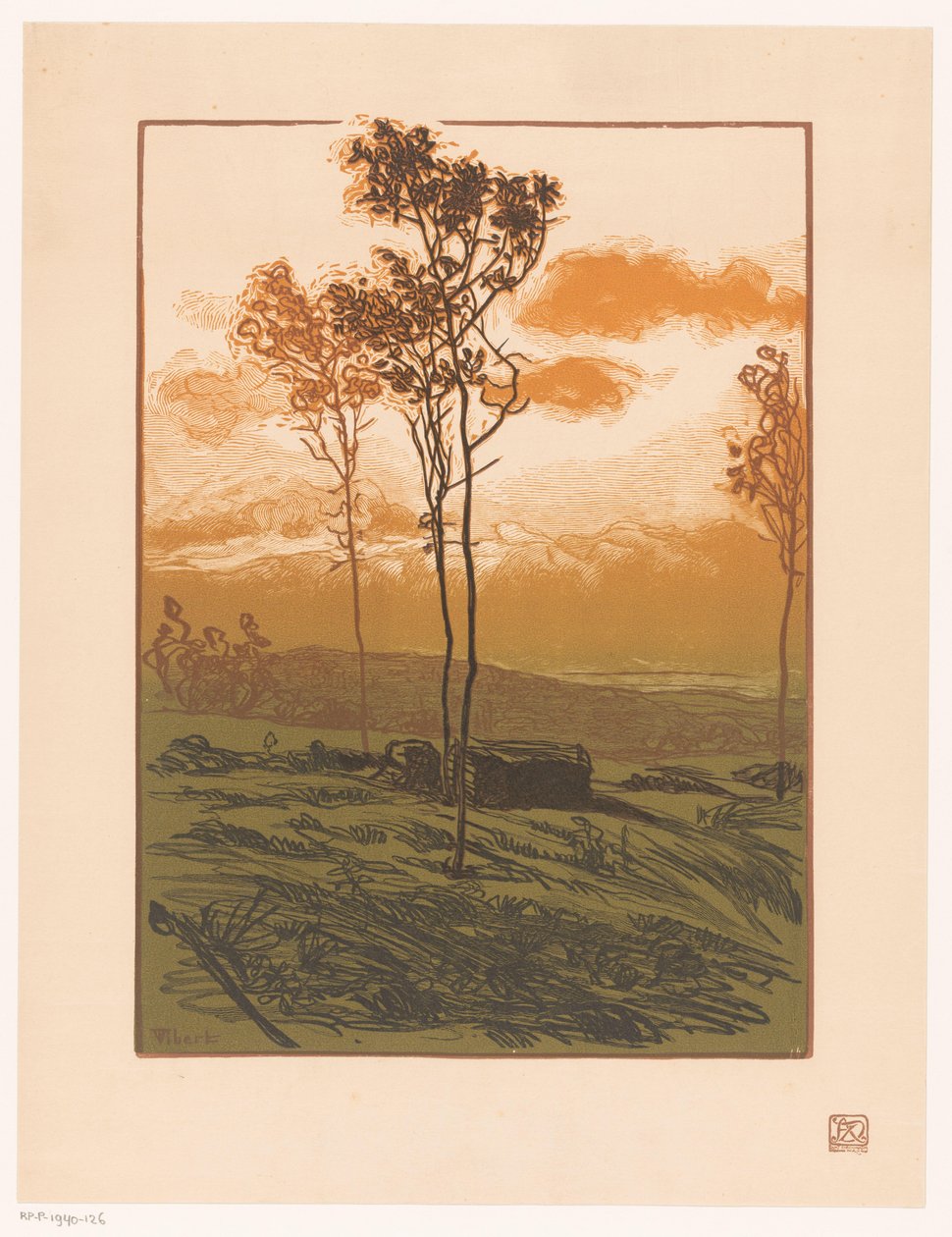 Landschap door Pierre Eugène Vibert