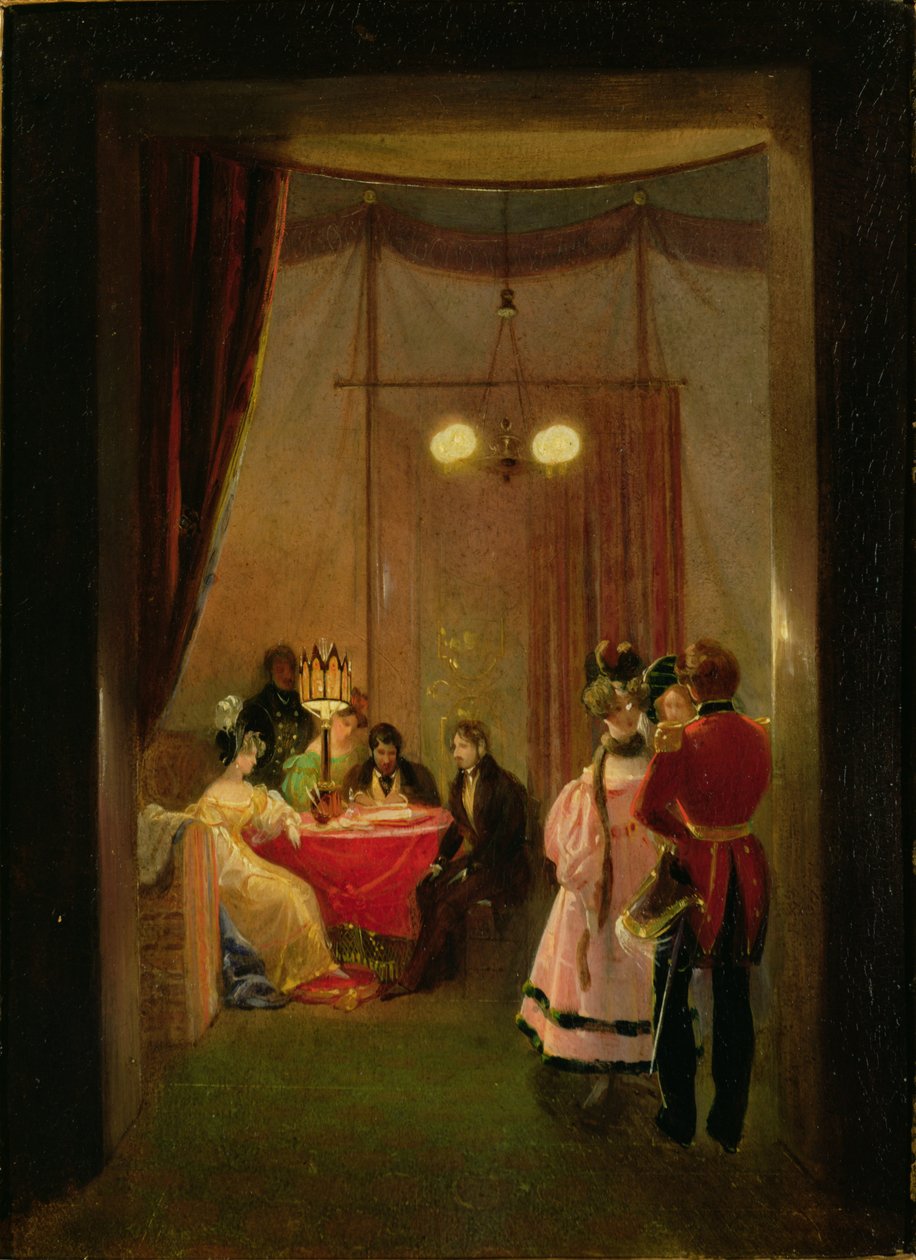 De salon van Hortense de Beauharnais (1783-1837) in Rome door Pierre Felix Cottrau