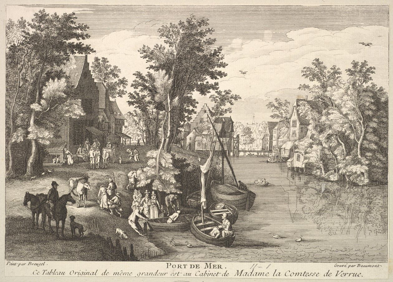 Zeehaven na het schilderij in de collectie van Madame la Comtesse de Verrue door Pierre Francois Beaumont