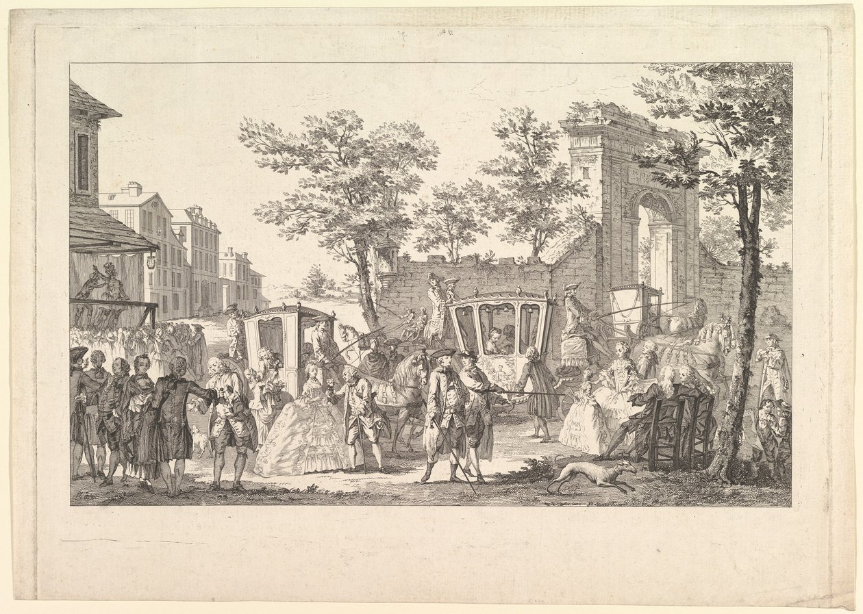 Tableau des portraits à la Mode Plaat van Modeportretten, 1760-61 door Pierre Francois Courtois