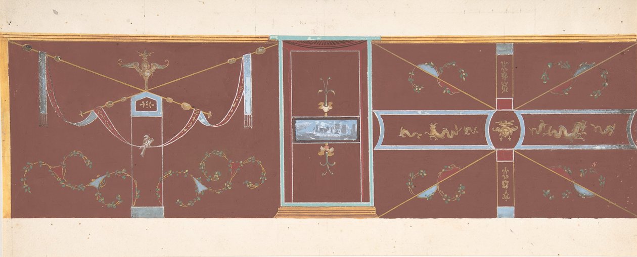 Ontwerp voor Muurdecoratie door Pierre Francois Leonard Fontaine