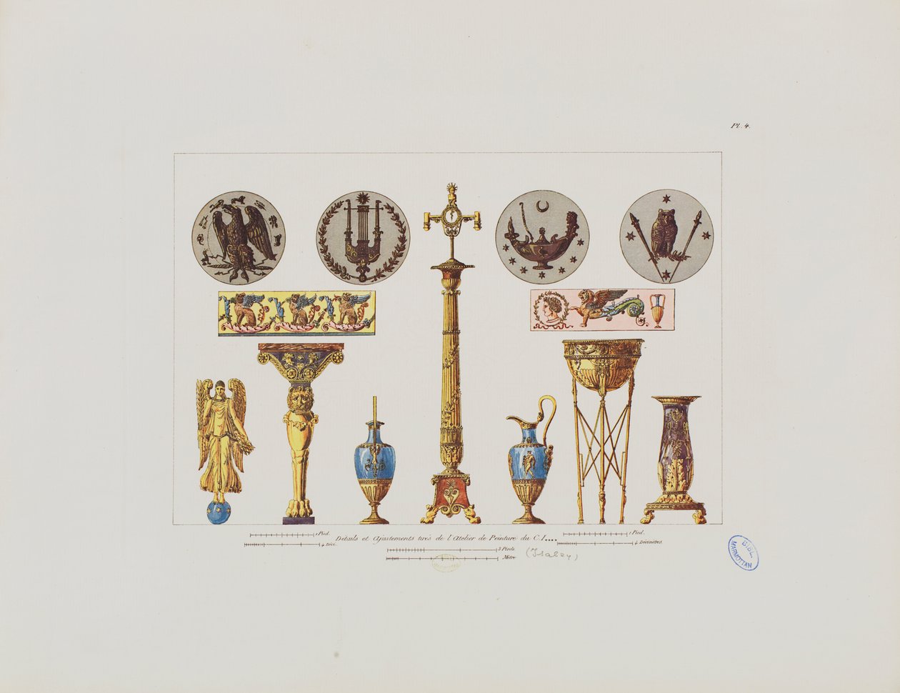 Details en ornamenten uit het atelier van schilder C.I. Isabey, uit 