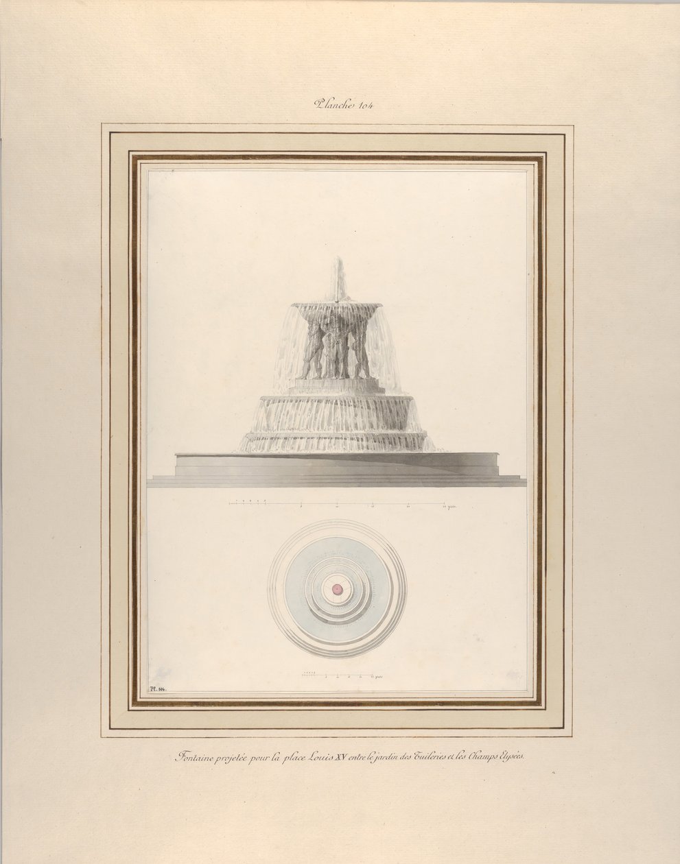 Project voor een Fontein voor La Place Louis XV, ca. 1806 door Pierre Francois Leonard Fontaine