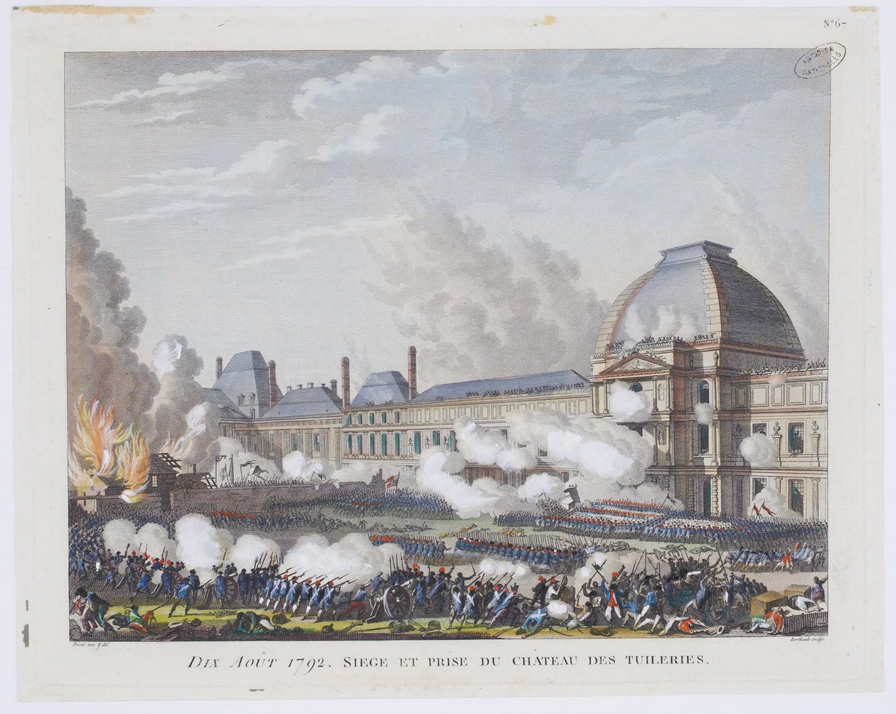 De bestorming van het Tuilerieënpaleis op 10 augustus 1792 door Pierre Gabriel Berthault