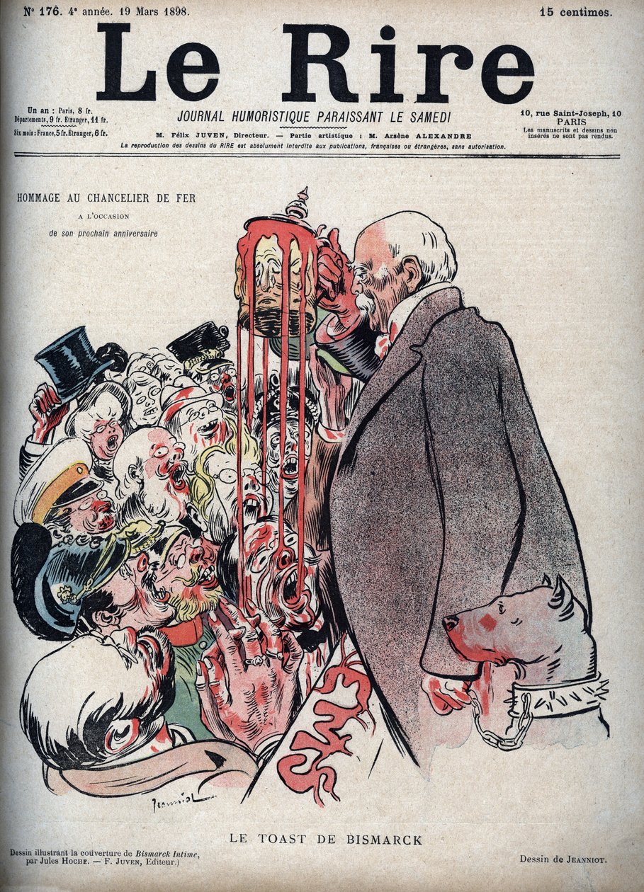 De toast door Otto Von Bismarck - tekening door Pierre Georges Jeanniot (1848-1934) voor 