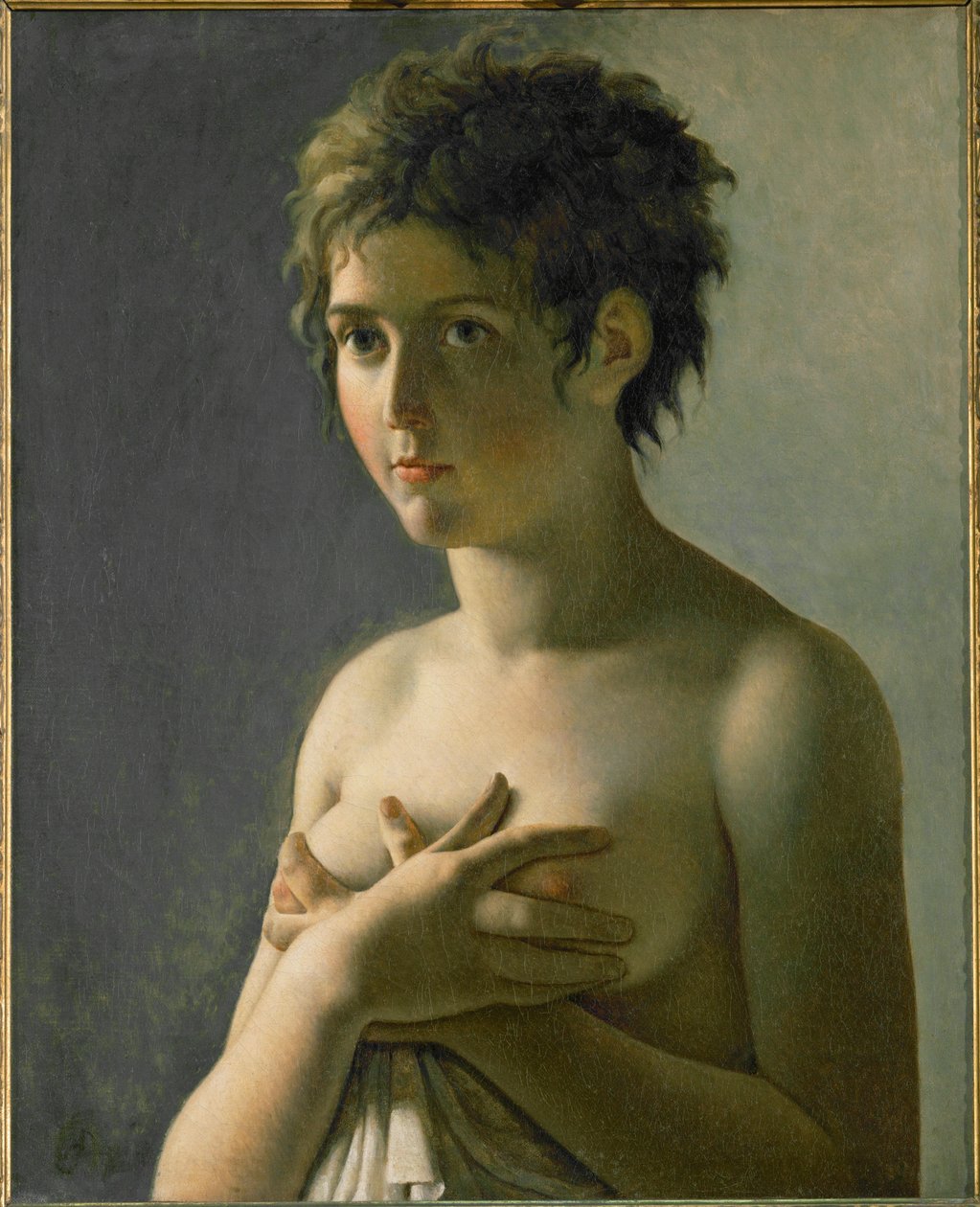 Borstbeeld van een jong meisje ... door Pierre Guérin