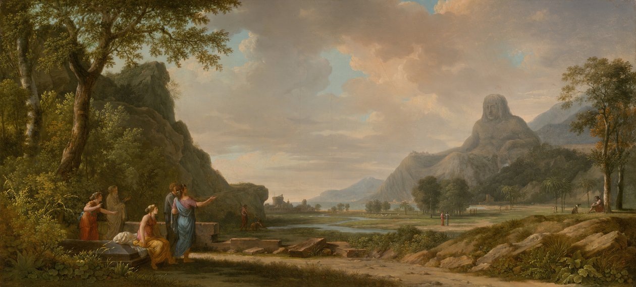 De berg Athos uitgehouwen als een monument voor Alexander de Grote door Pierre Henri de Valenciennes