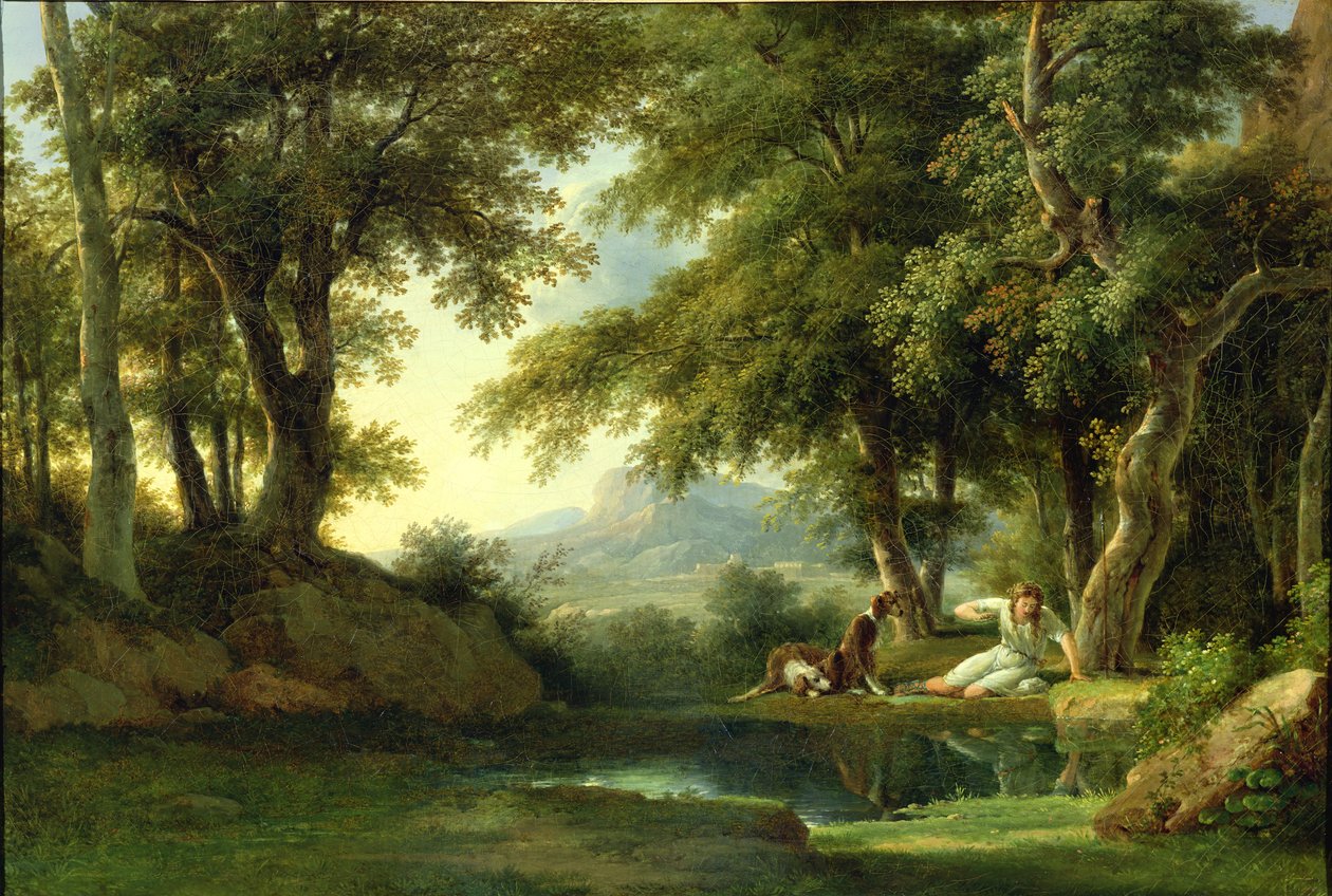 Narcissus bewondert zijn reflectie door Pierre Henri de Valenciennes