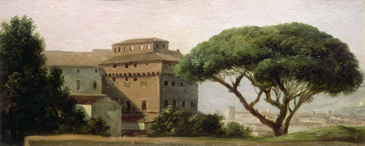 Zicht op het klooster van Ara Coeli: de parasolden door Pierre Henri de Valenciennes