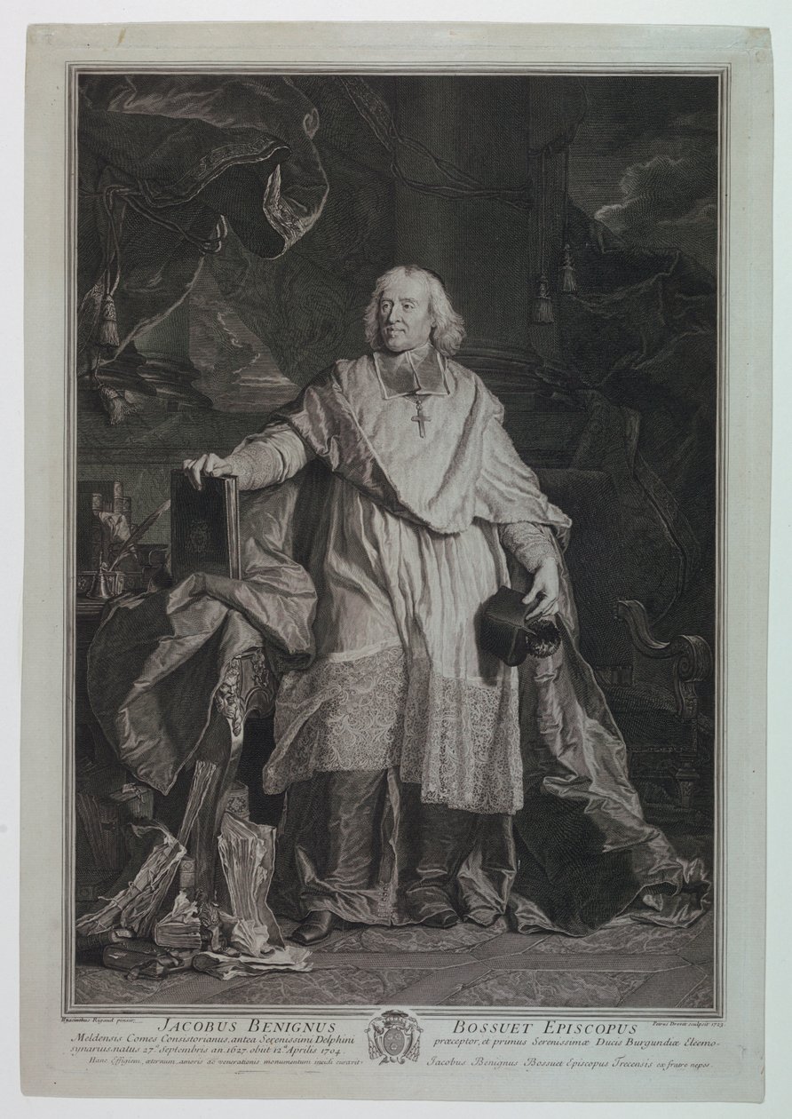 Portret van Kardinaal Jaques Benigne Bossuet (1627-1704) door Pierre Imbert Drevet