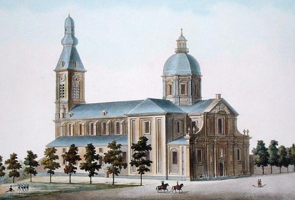 Kerk van St. Pierre in Gent, uit Choix des Monuments, Edifices et Maisons les plus remarquables du Royaume des Pays-Bas door Pierre Jacques Goetghebuer, gepubliceerd 1827 door Pierre Jacques Goetghebuer