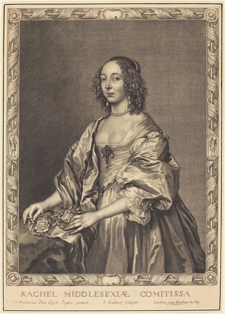 Rachel, Gravin van Middlesex door Pierre Lombard after Sir Anthony van Dyck