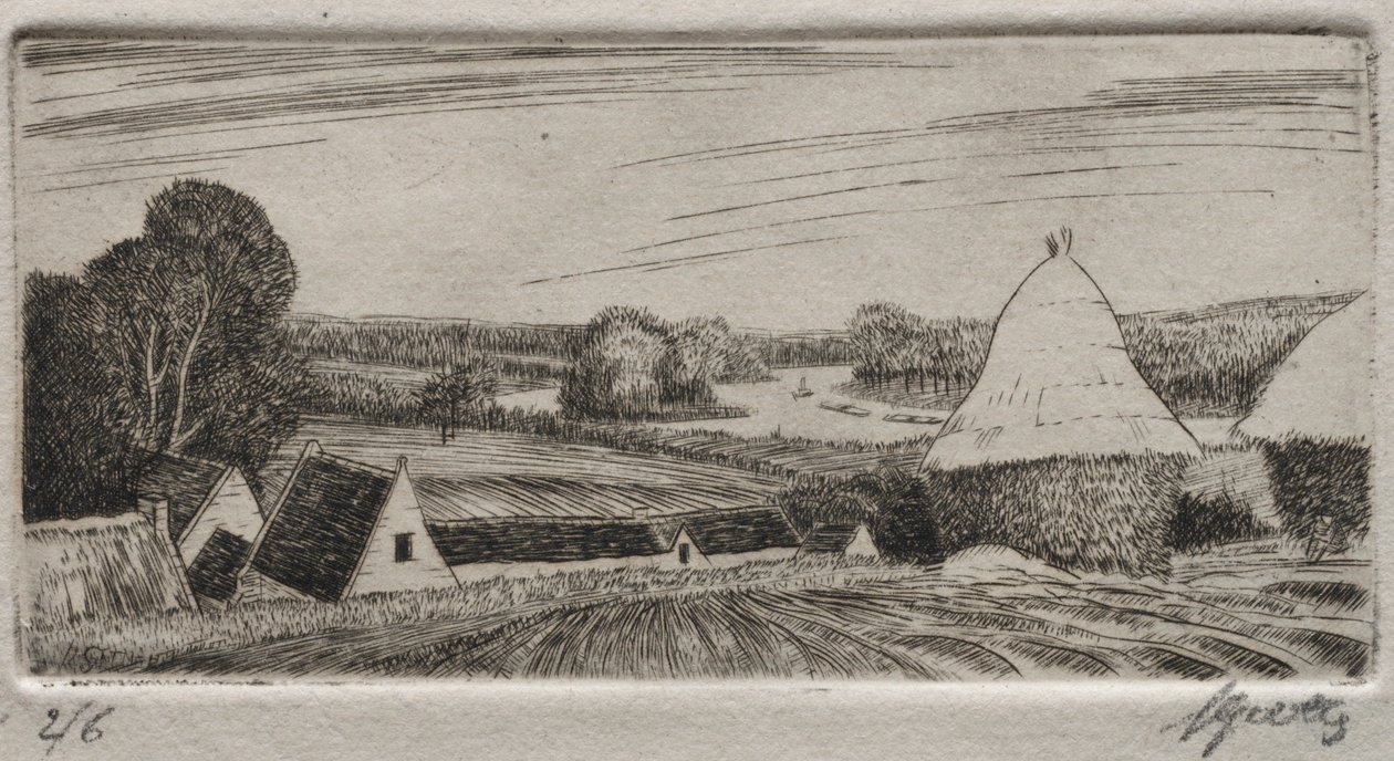 Brebant boerderij door Pierre Louis Gatier
