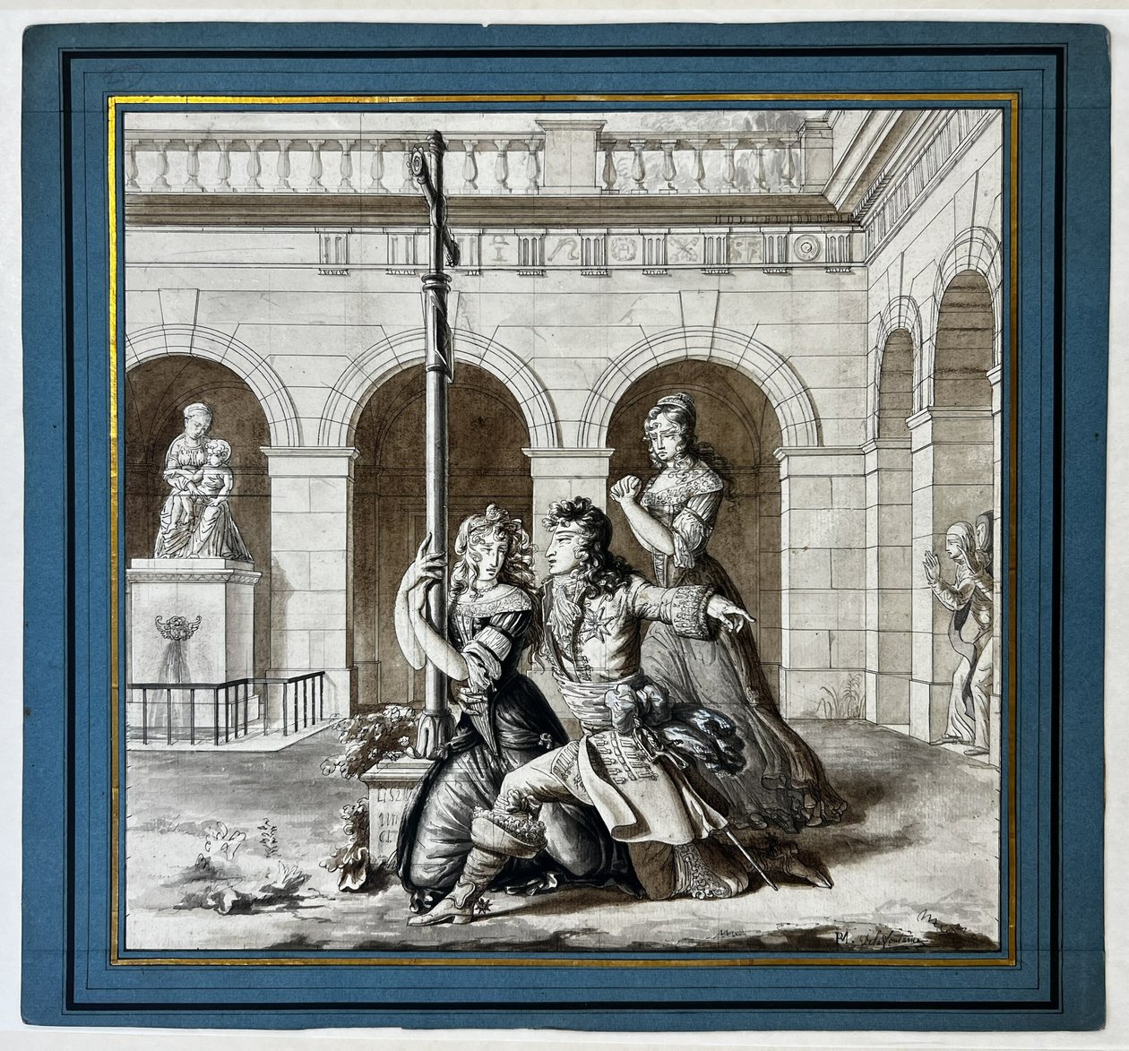 Louis XIV pleit met Louise de La Vallière in het karmelietenklooster in Chaillot door Pierre Maximilien Delafontaine