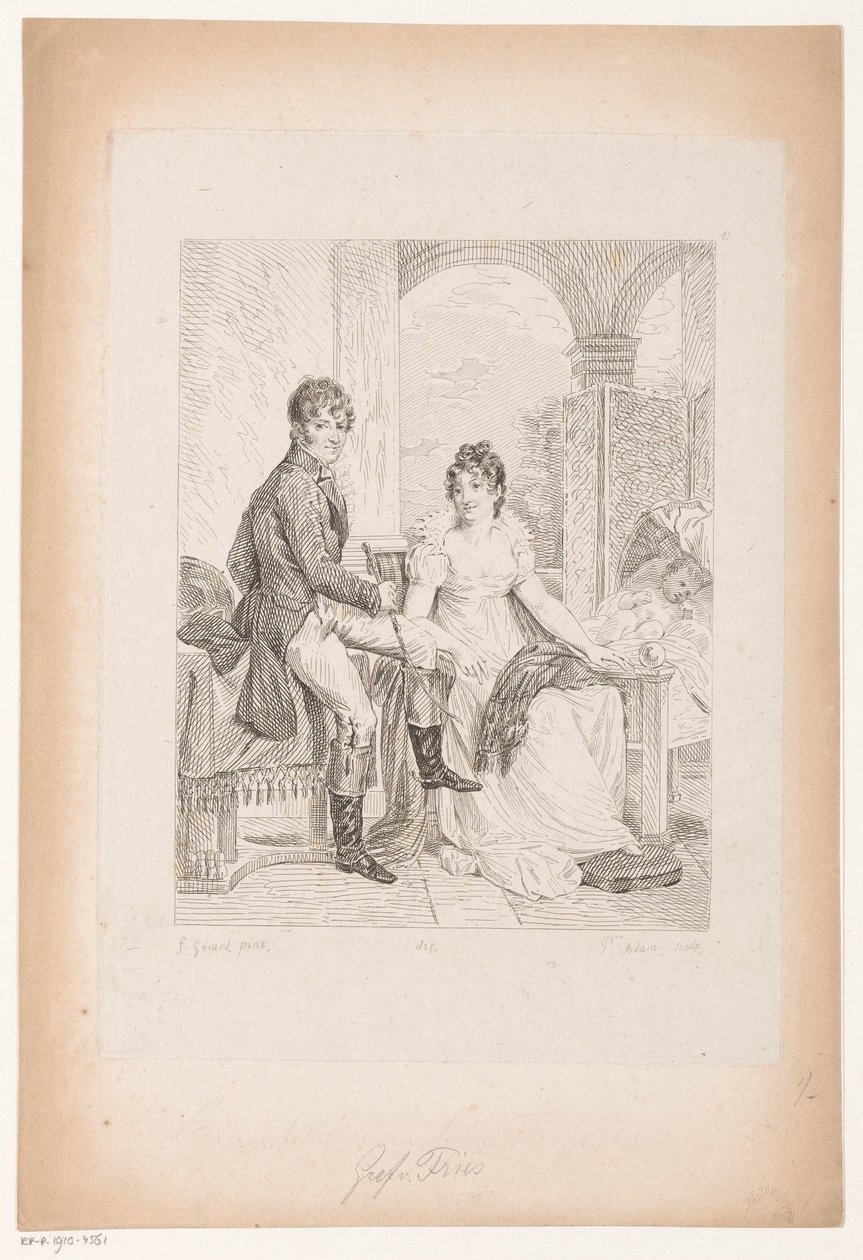 Portret van Moritz von Fries en zijn vrouw door Pierre Michel Adam