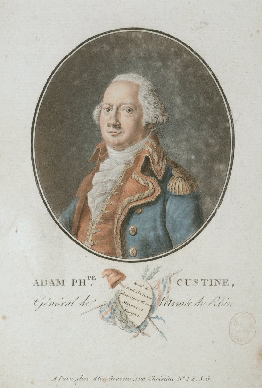 Graaf Adam Philippe de Custine 1740-1793, 1793 door Pierre Michel Alix