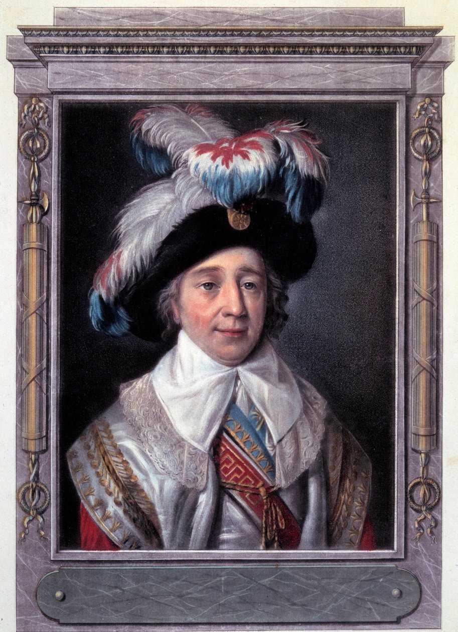 Franse Revolutie: Portret van Paul de Barras (1755-1829), Franse politicus. Gravure door Alix Pierre Michel (1762 - 1817) door Pierre Michel Alix