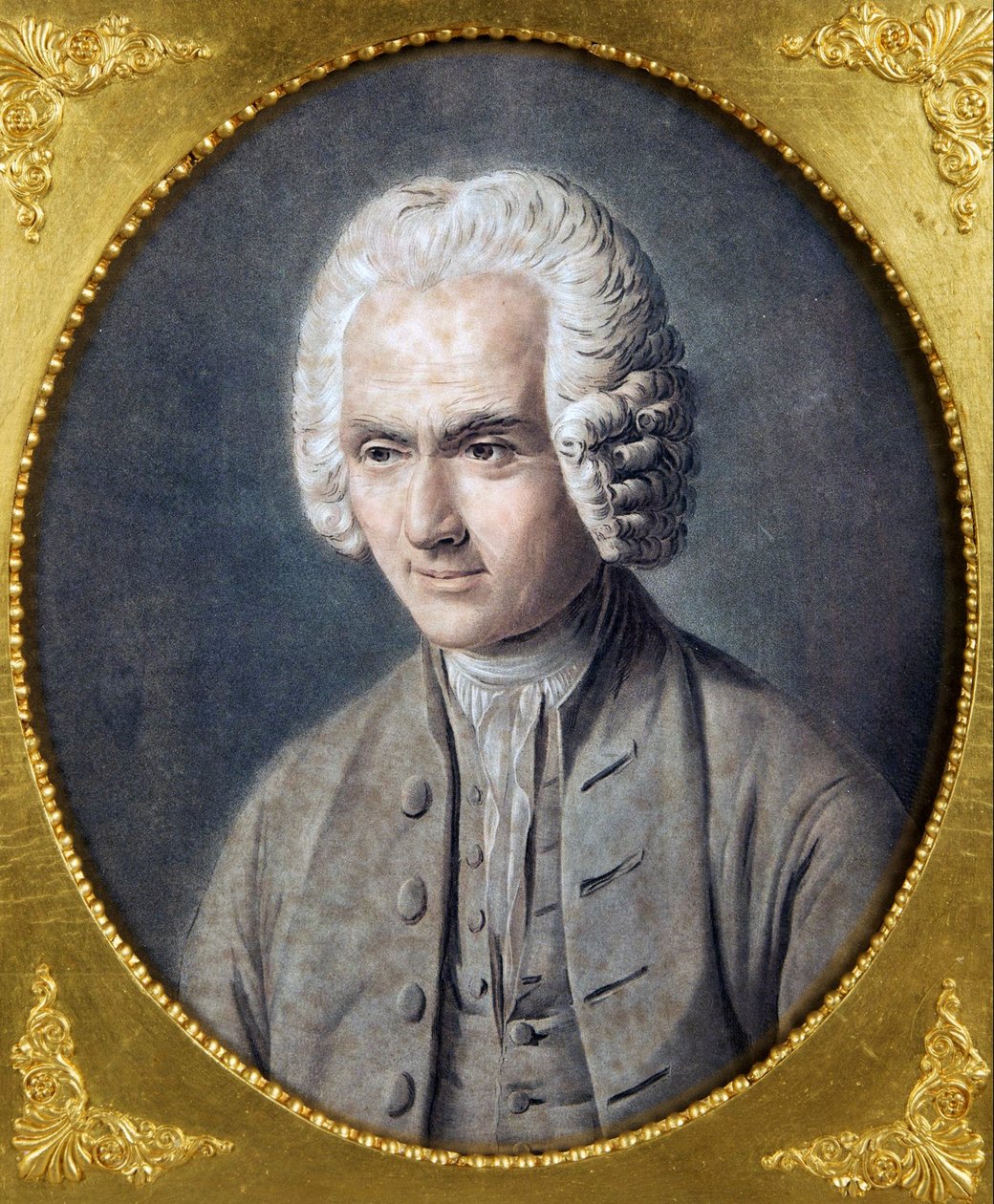 Portret van Jean-Jacques Rousseau door Pierre Michel Alix