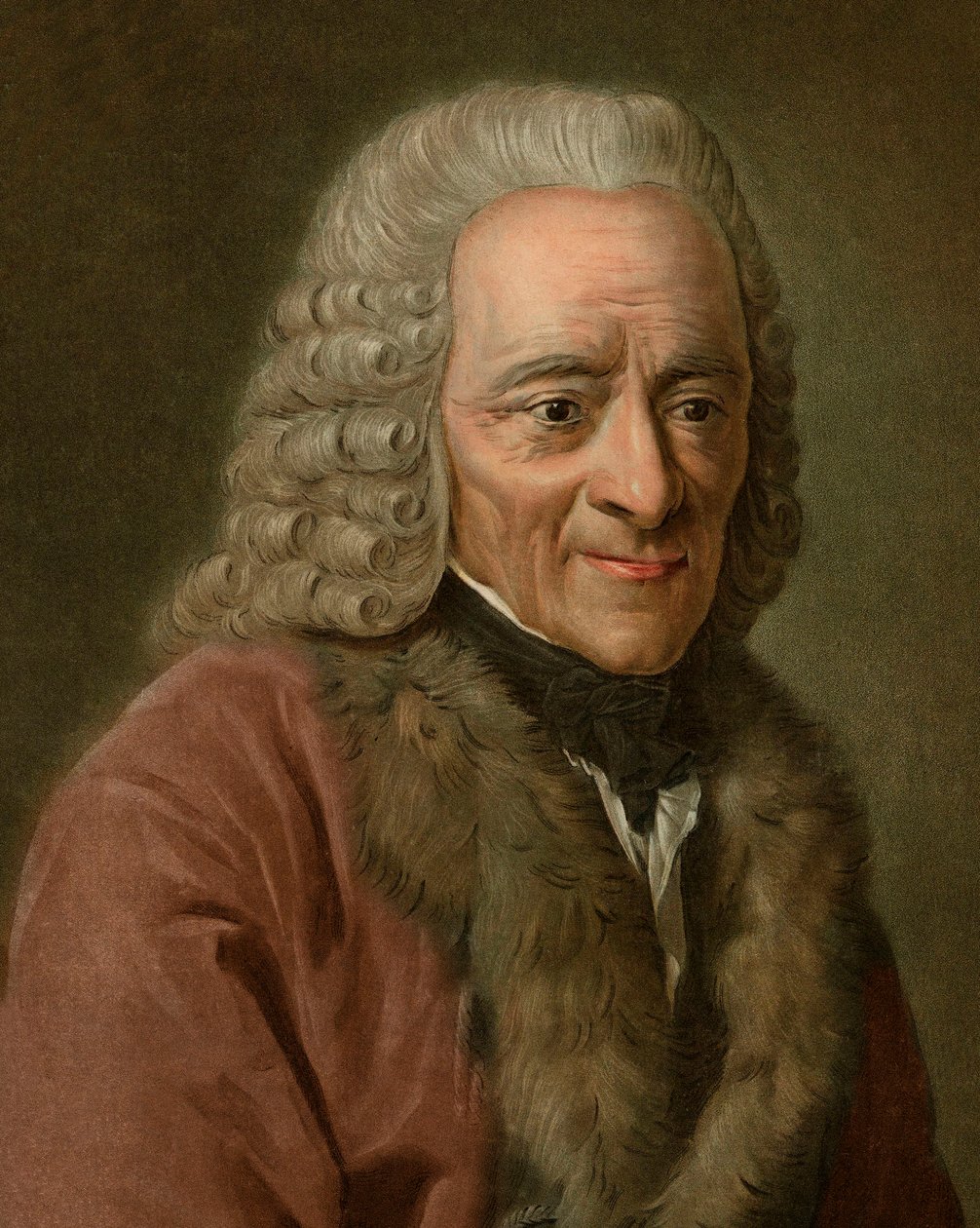 Portret van Voltaire door Pierre Michel Alix
