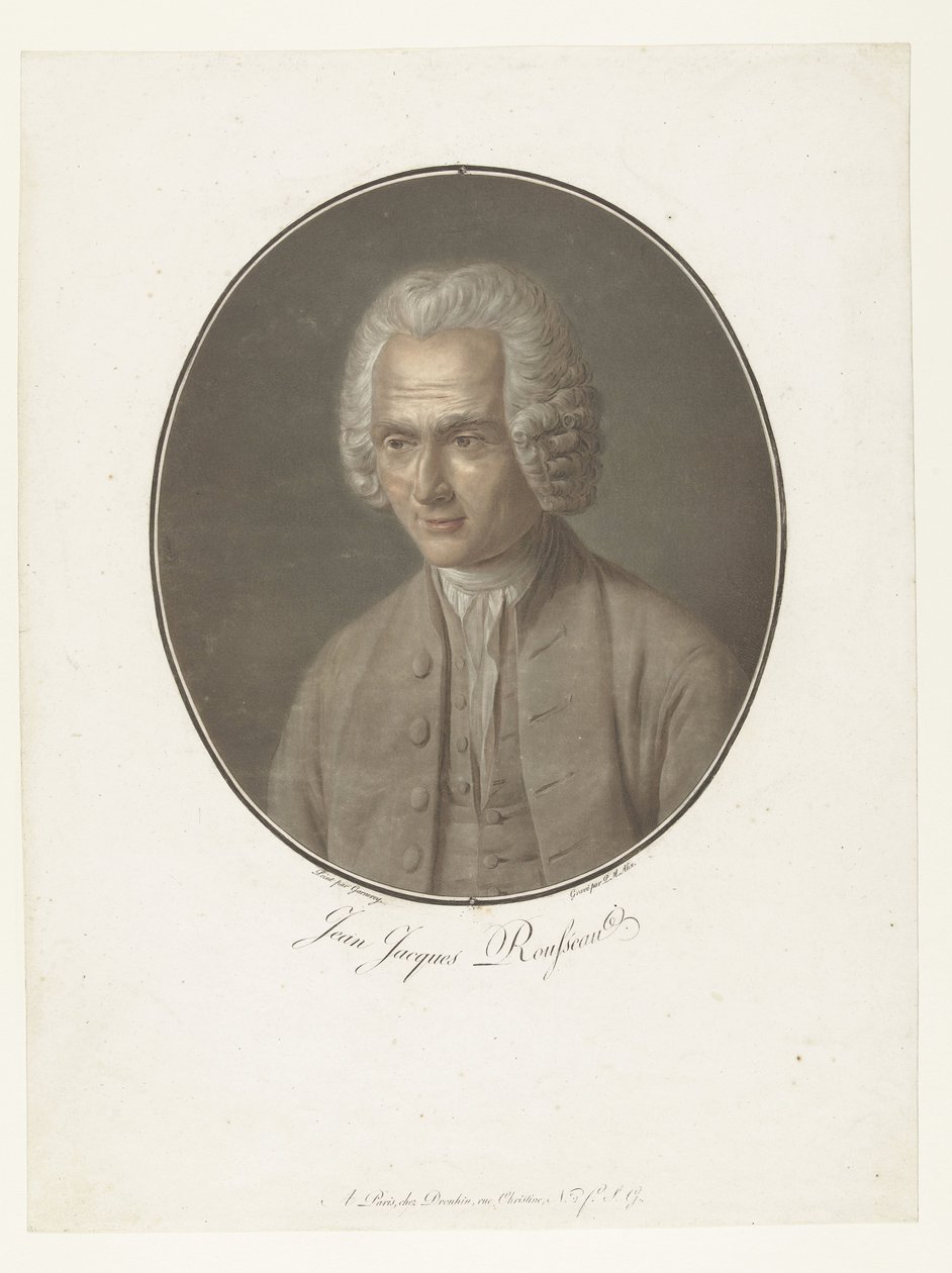 Portret van Jean-Jacques Rousseau door Pierre Michel Alix