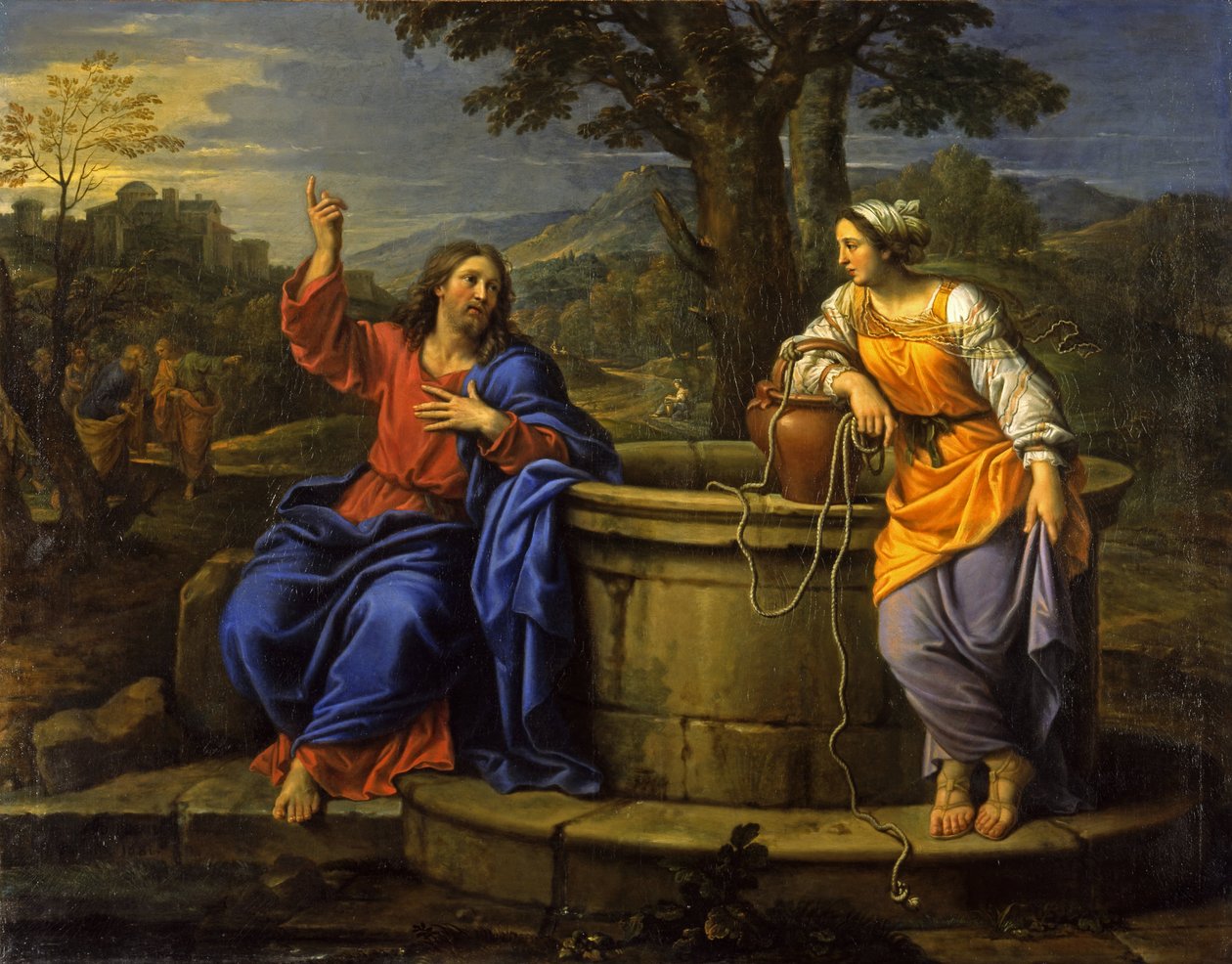 Christus en de Vrouw van Samaria door Pierre Mignard