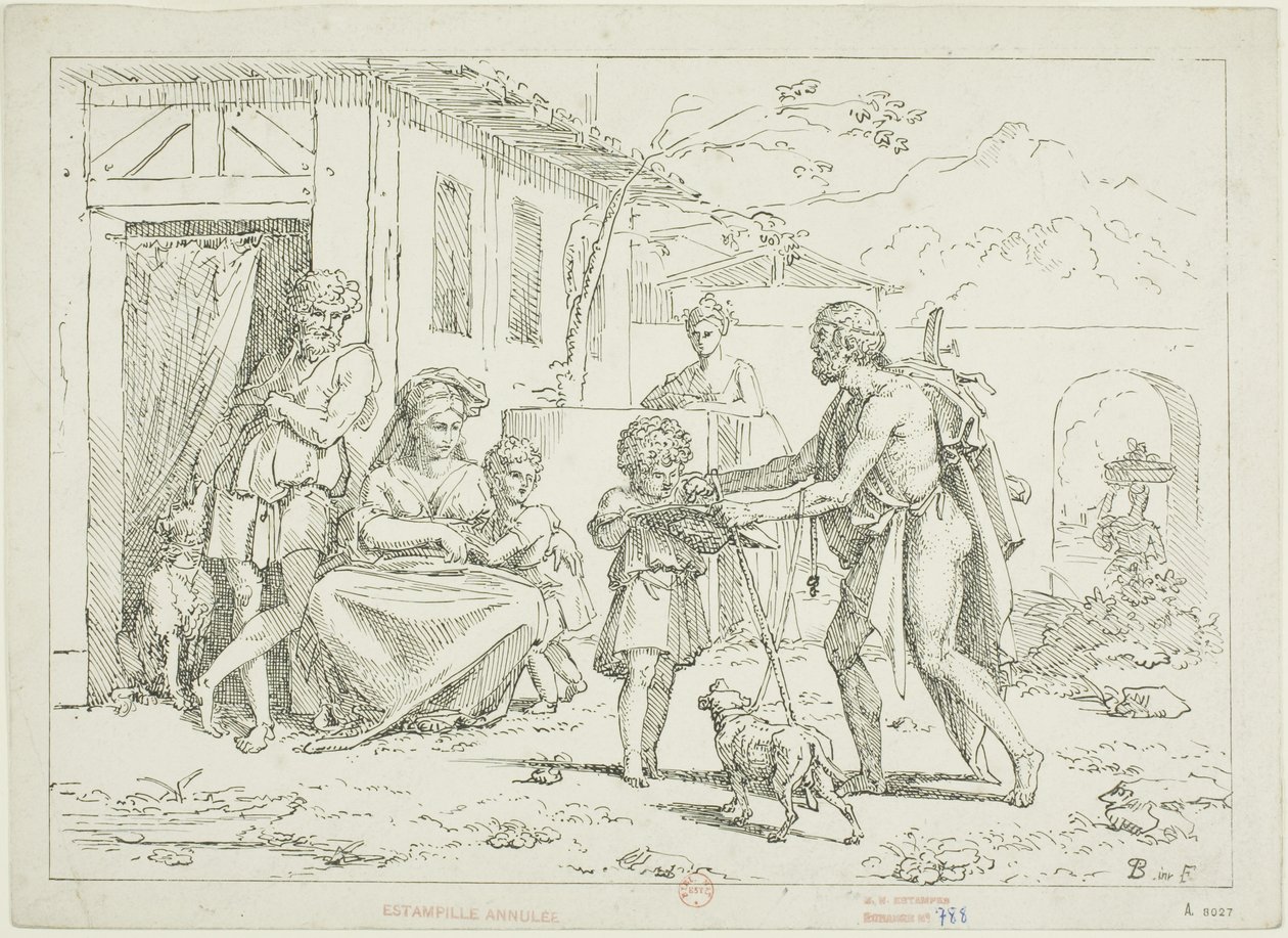 Homerus door Pierre Nolasque Bergeret