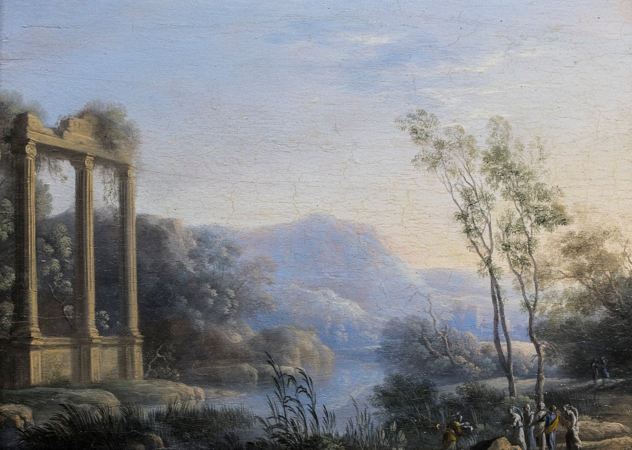 Landschap met Mozes gered uit de wateren door Pierre Patel