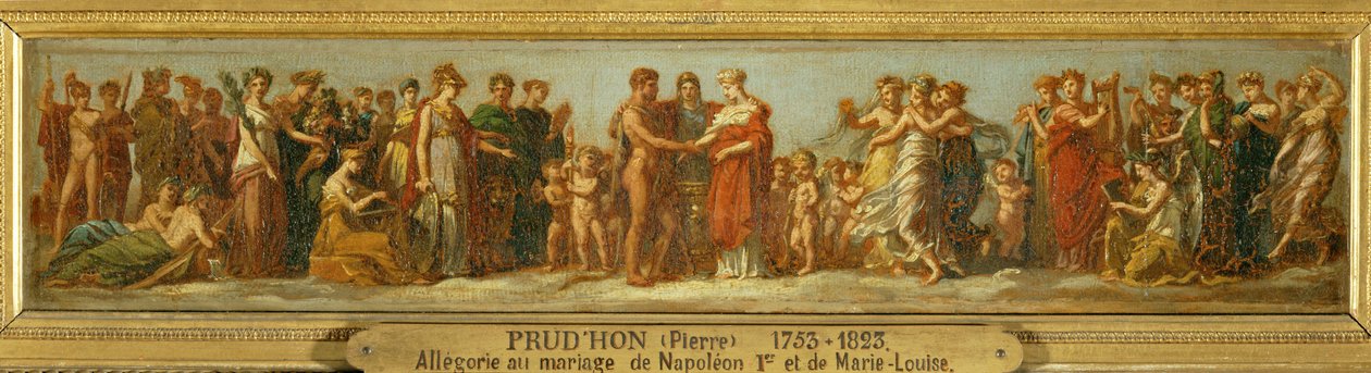 Noces de Hebe et Hercule, allegorie over het huwelijk van Napoleon I en Marie Louise ... door Pierre Paul (attr. to) Prud