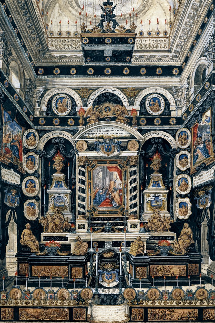 Begrafenisdecoratie ter nagedachtenis van Henri II (1588-1646) de Bourbon, Prins van Condé door Pierre Paul Sevin
