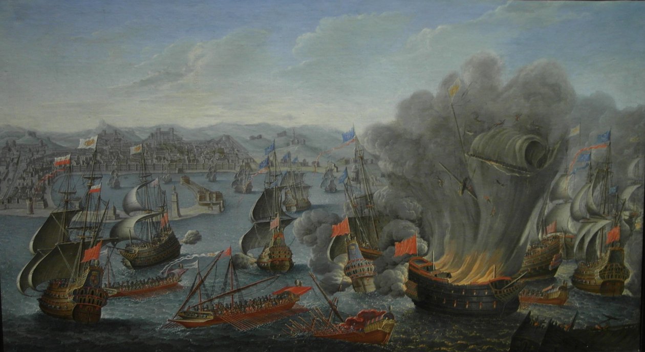 StrijdNavalDePalermo16760602PierrePuget1677 door Pierre Puget