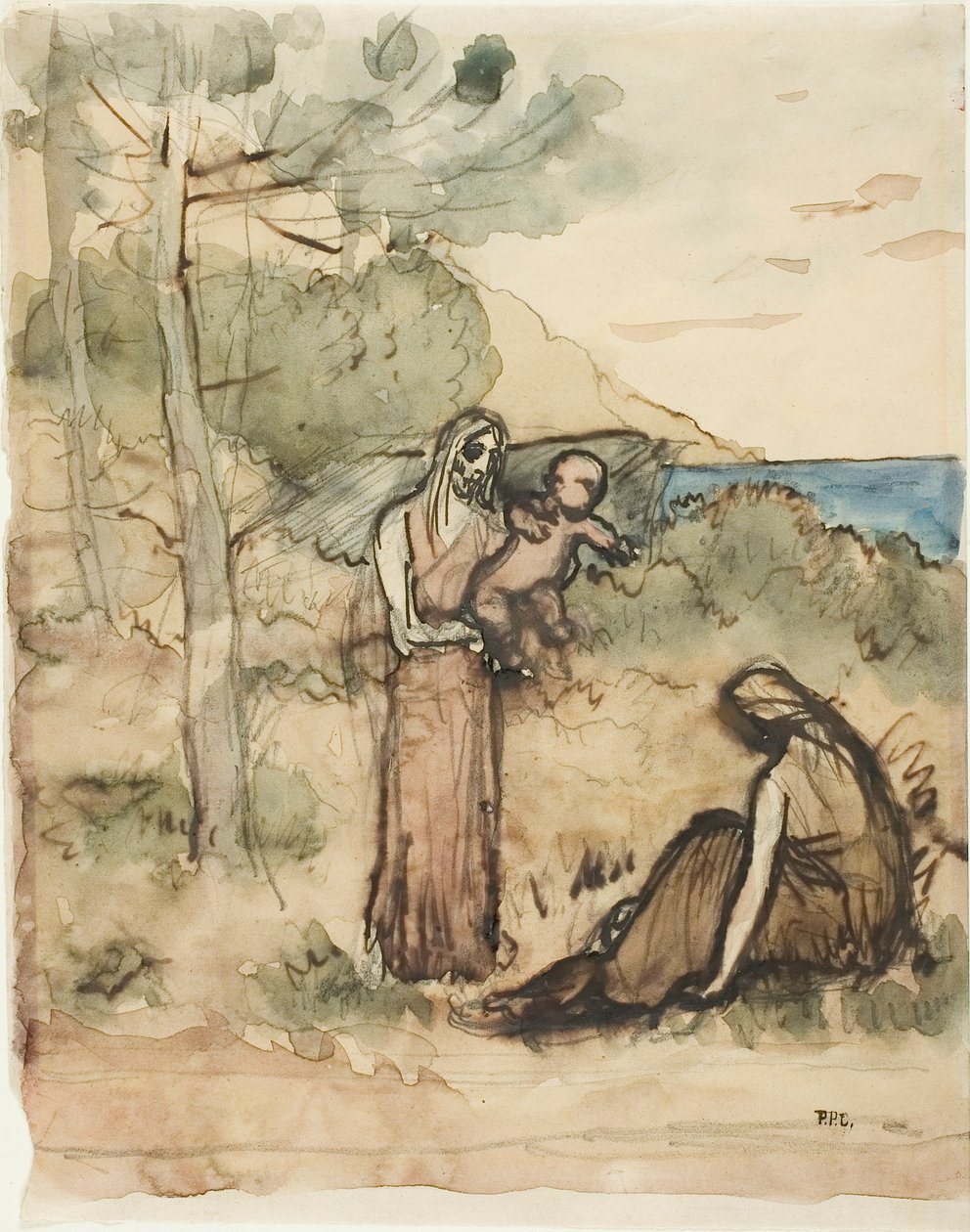 Vissersfamilie door Pierre Puvis de Chavannes