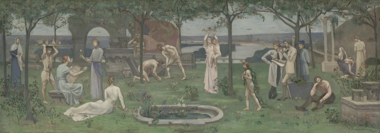 Inter artes et naturam Tussen Kunst en Natuur, ca. 1890-95 door Pierre Puvis de Chavannes