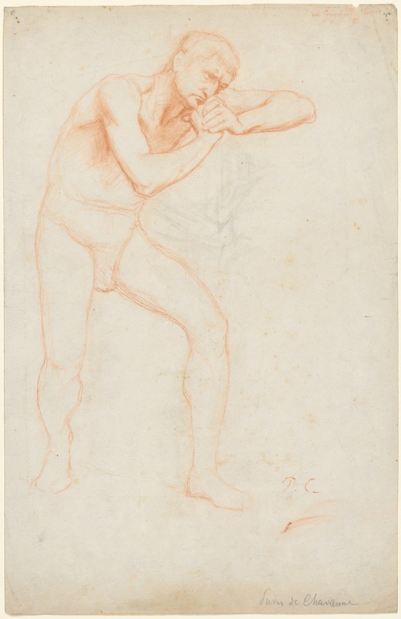 Mannelijke naakt, 1891 door Pierre Puvis de Chavannes