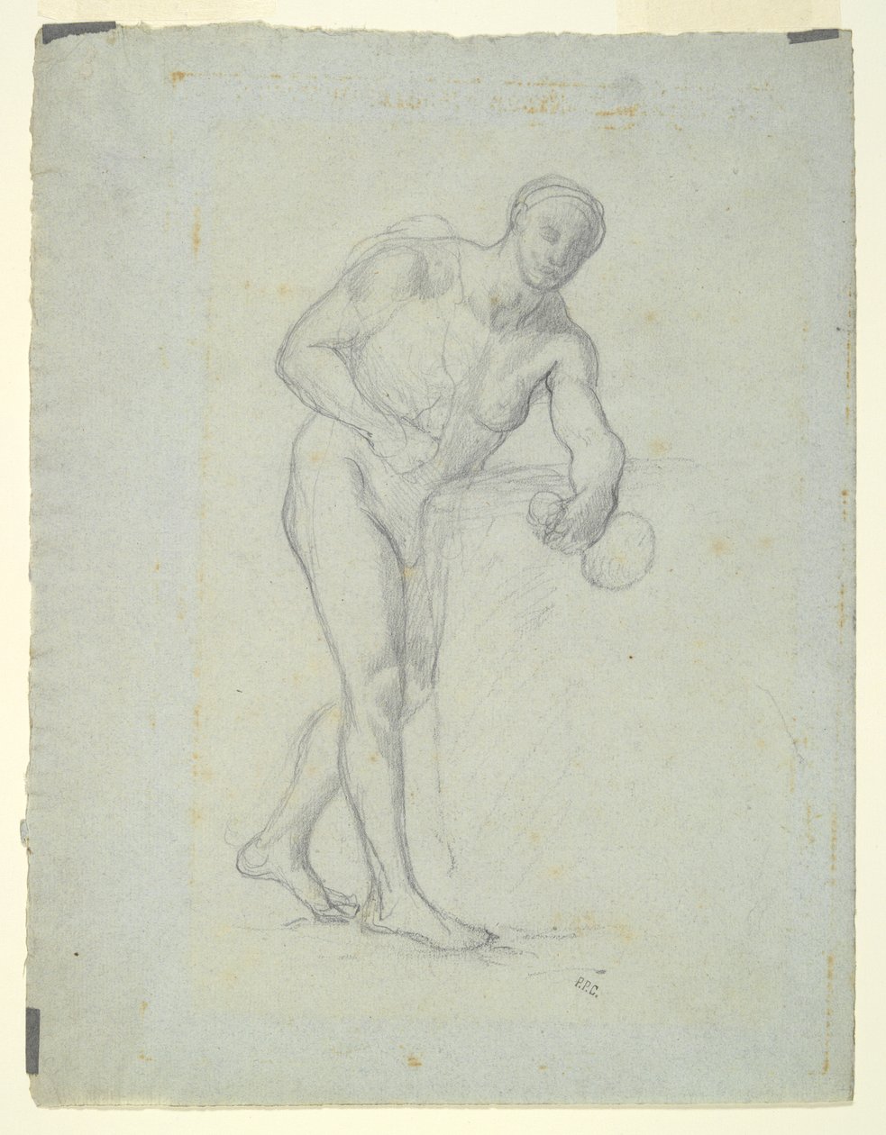 Naakte figuur met een fles door Pierre Puvis de Chavannes