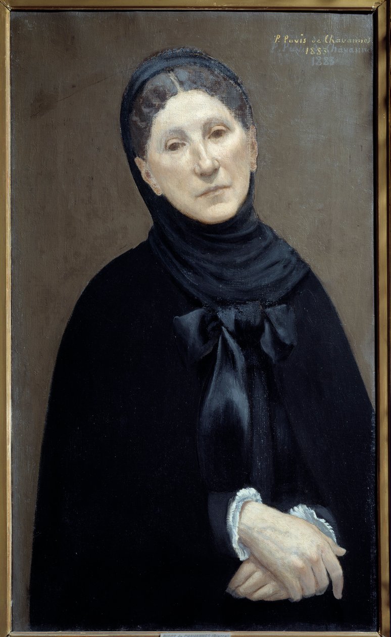 Portret van prinses Marie Cantacuzene, vrouw van de kunstenaar Schilderij door Pierre Puvis de Chavannes door Pierre Puvis de Chavannes
