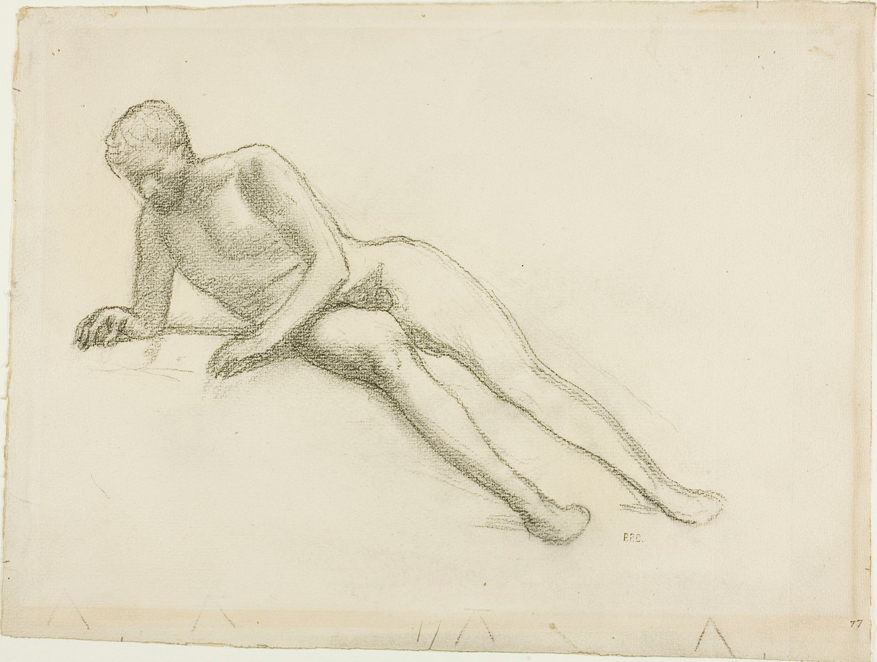 Liggend mannelijk naakt door Pierre Puvis de Chavannes