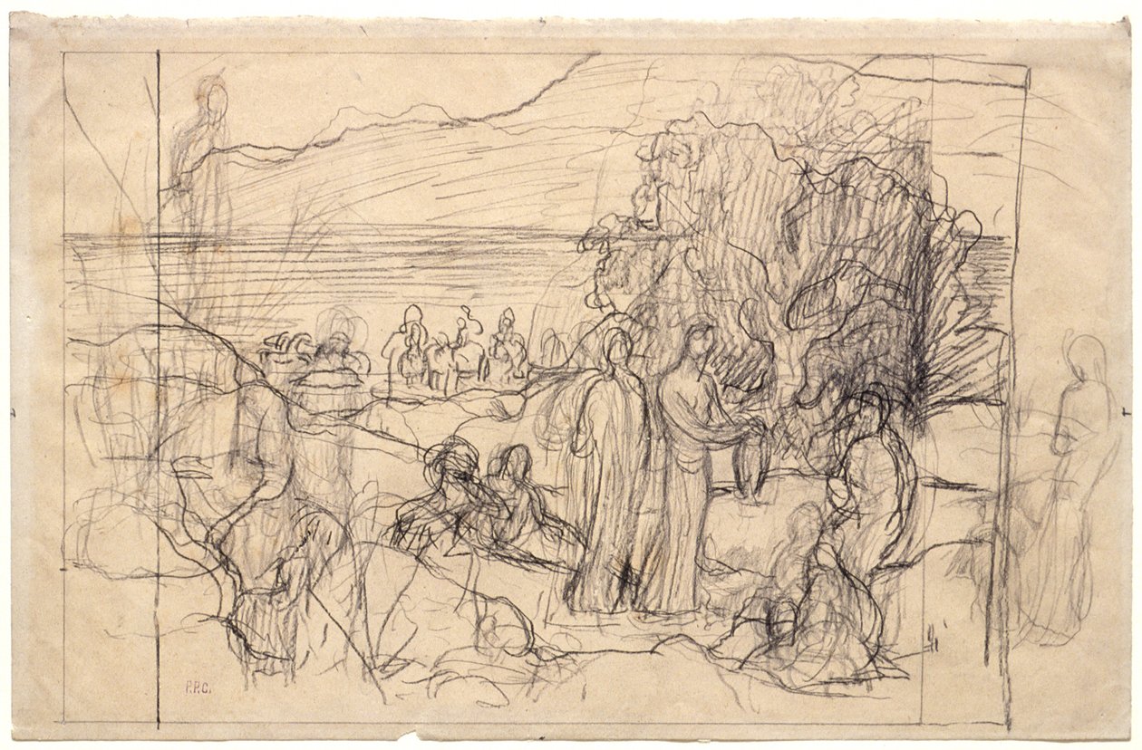 Studie voor een muurschildering door Pierre Puvis de Chavannes