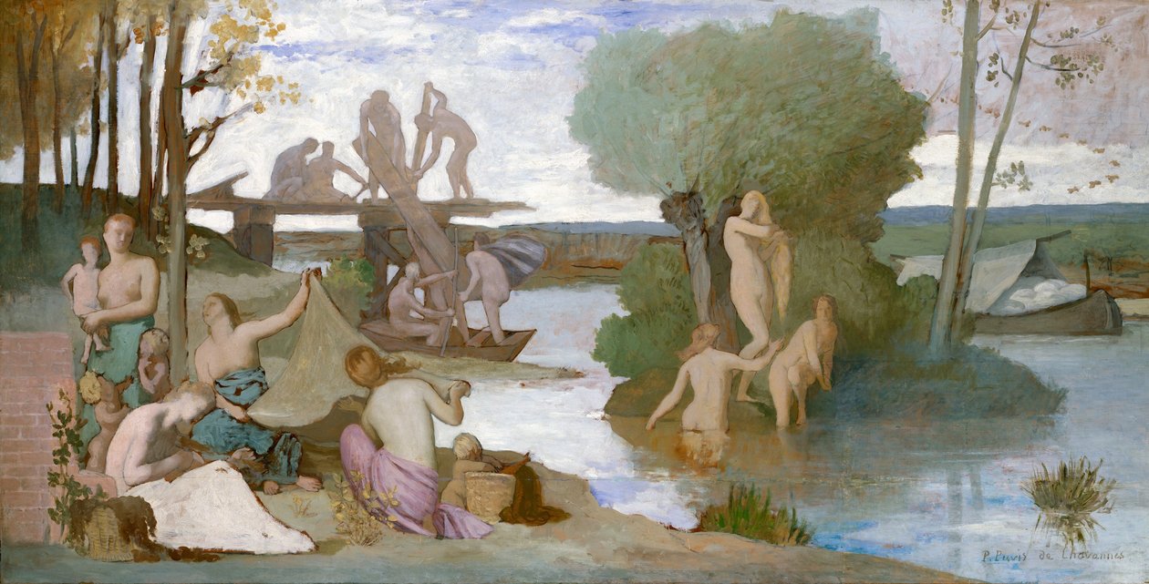 De Rivier, c.1864 door Pierre Puvis de Chavannes
