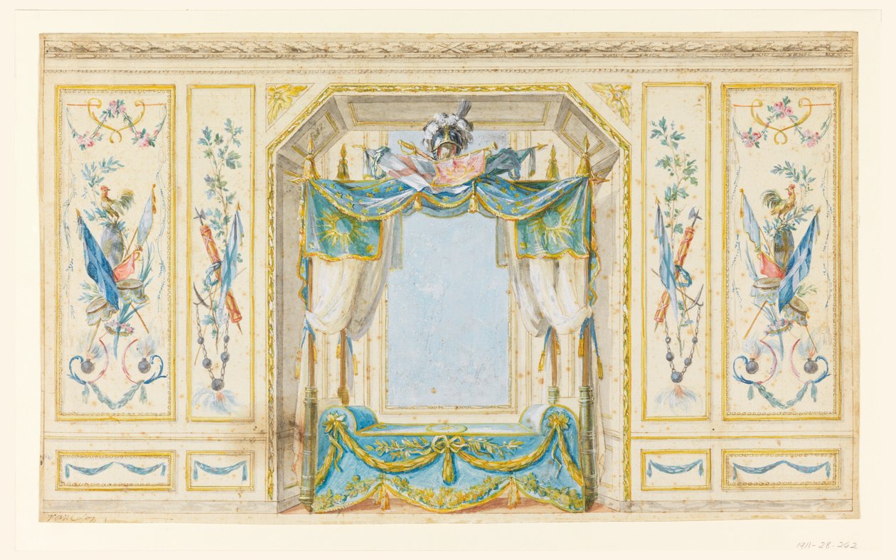 Opstand van de Muur van een Slaapkamer met Alcove door Pierre Ranson