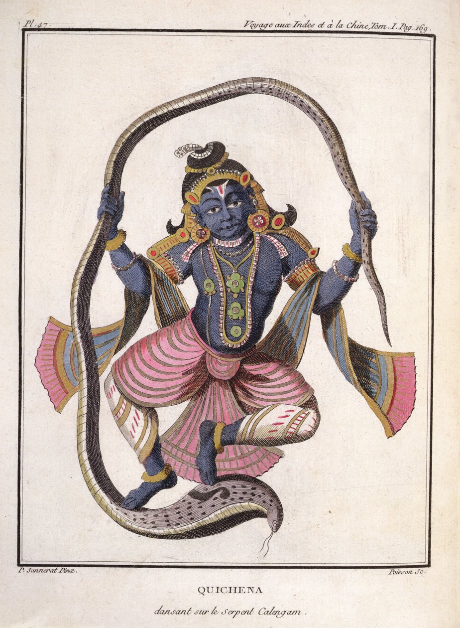 Krishna danst op de Kaliya-slang, uit 