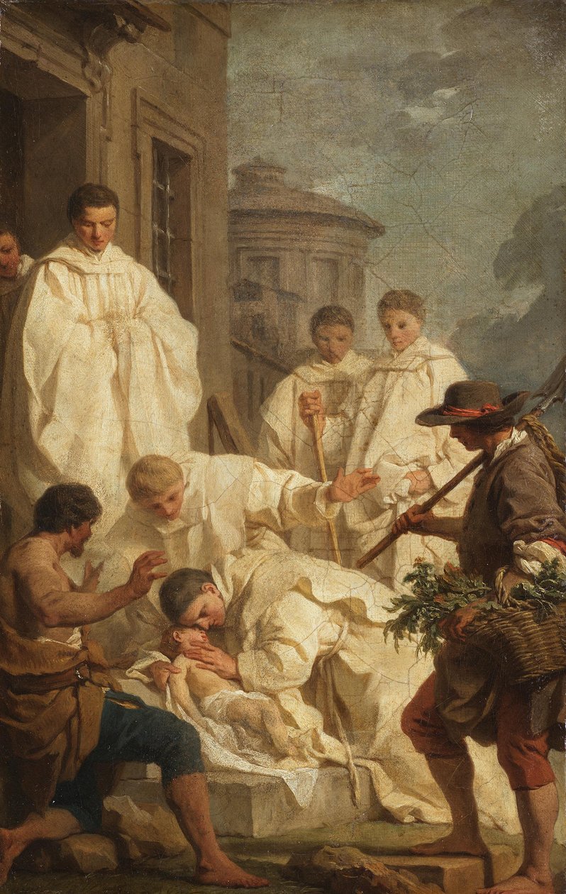 De heilige Benedictus wekt een dood kind tot leven door Pierre Subleyras