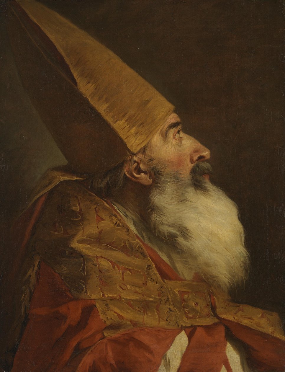 Een bisschop met mijter en pluviaal, studie voor de heilige Leontius door Pierre Subleyras