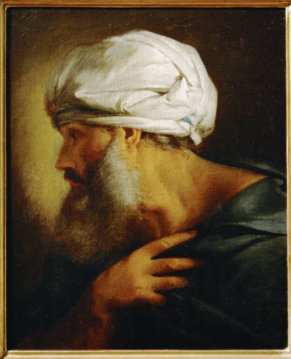 Man met tulband (schilderij op doek) door Pierre Subleyras