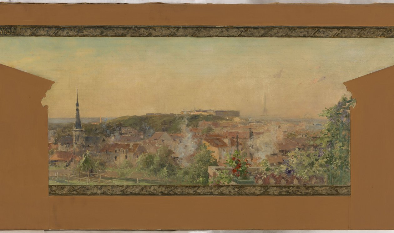 Schets voor de dorpshal van Vanves: Panorama van Vanves door Pierre Vauthier