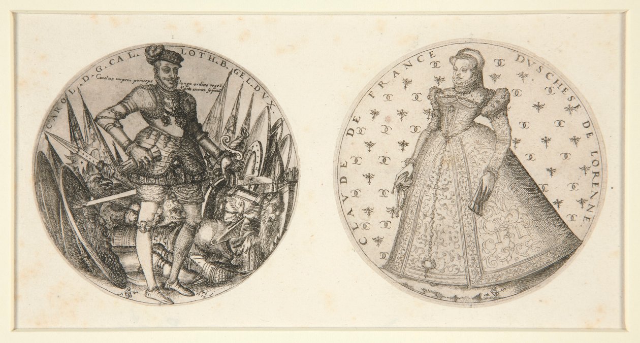 Karel III Hertog van Lotharingen & Claude van Frankrijk door Pierre Woeiriot