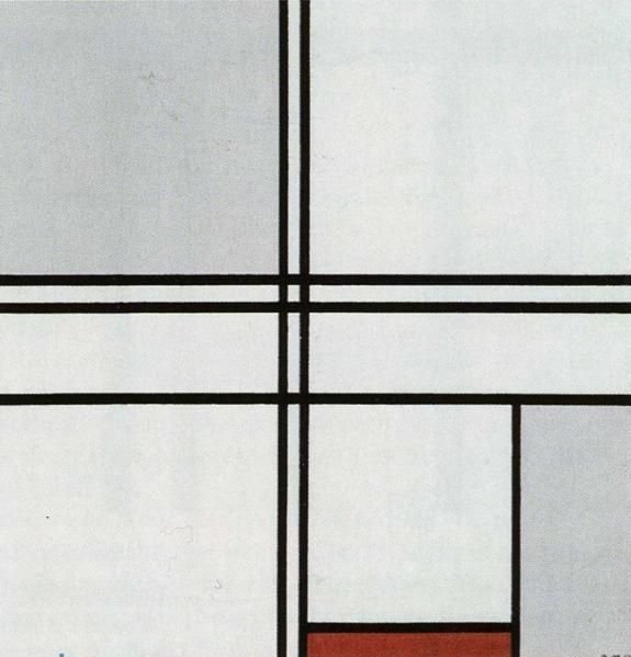 Compositie met Rood en Grijs door Piet Mondrian