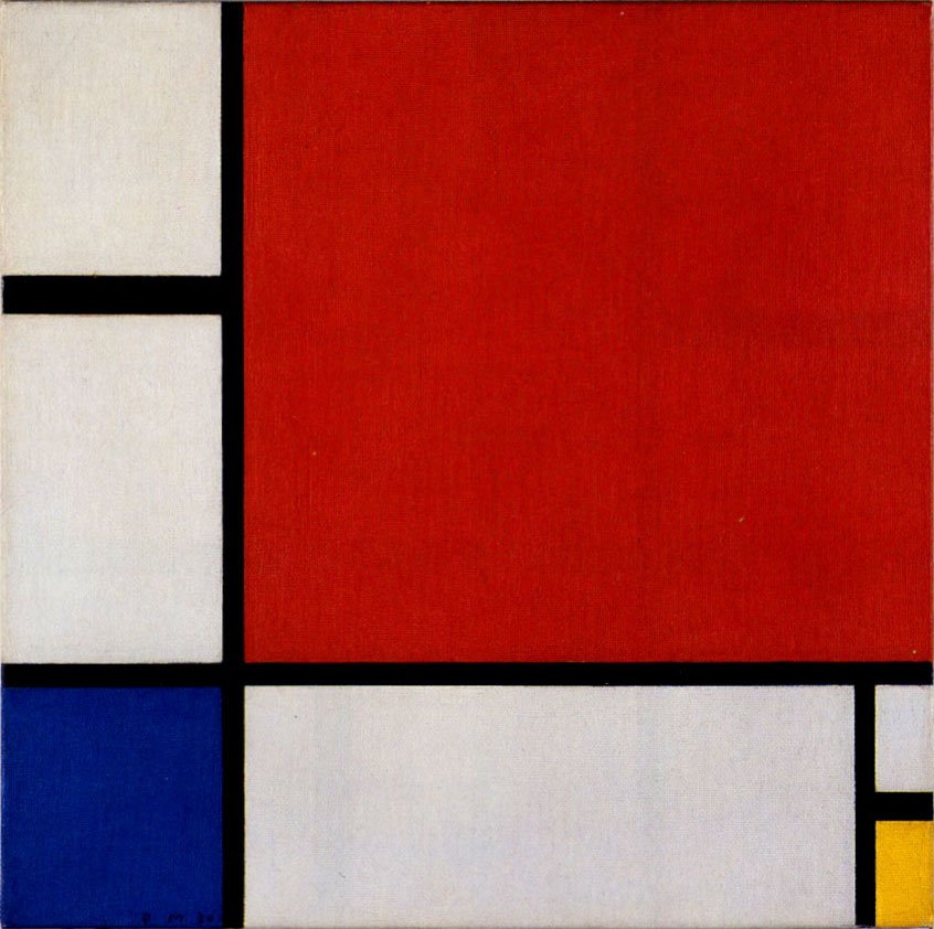 Compositie II in Rood, Blauw en Geel door Piet Mondrian